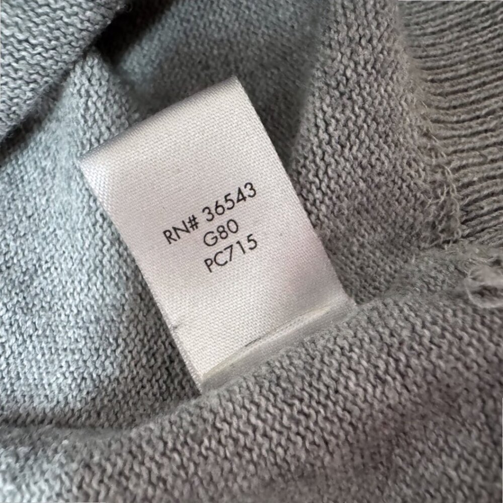 CALVIN KLEIN Skull Quote Evening Shadow With Thee I Go 100% Cotton Gray Sweater - Picture 5 of 5